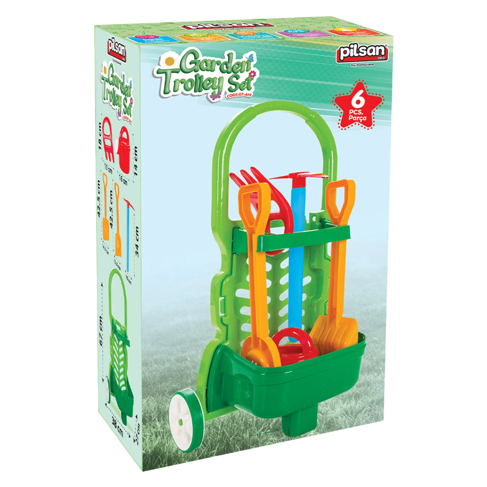 Tekerlekli Arabalı Bahçe Seti