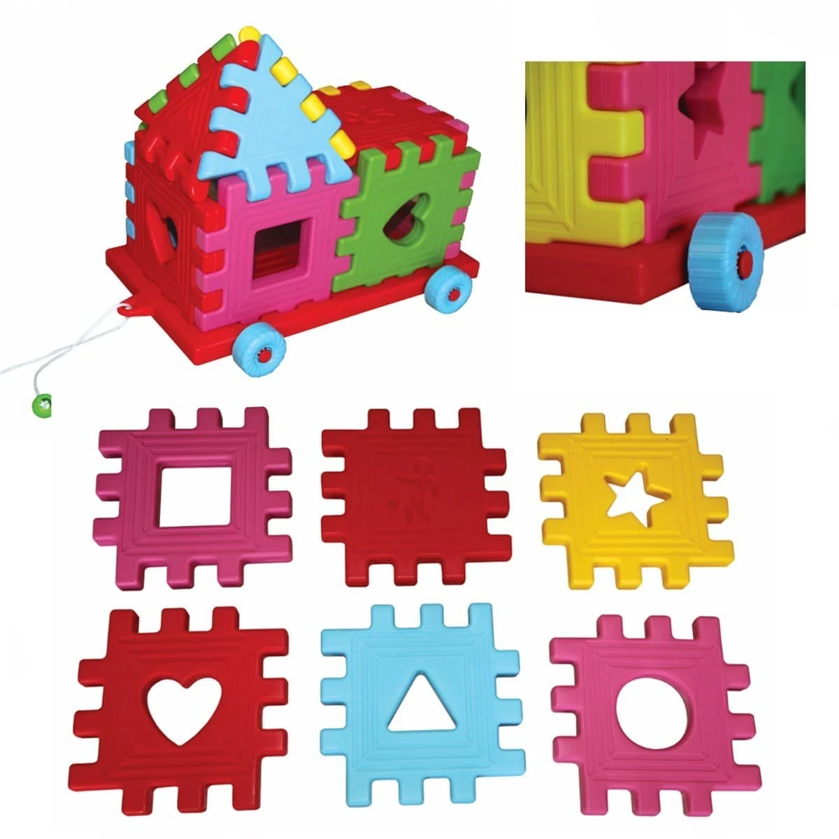 Plastik Arabalı Puzzle 12 Parça