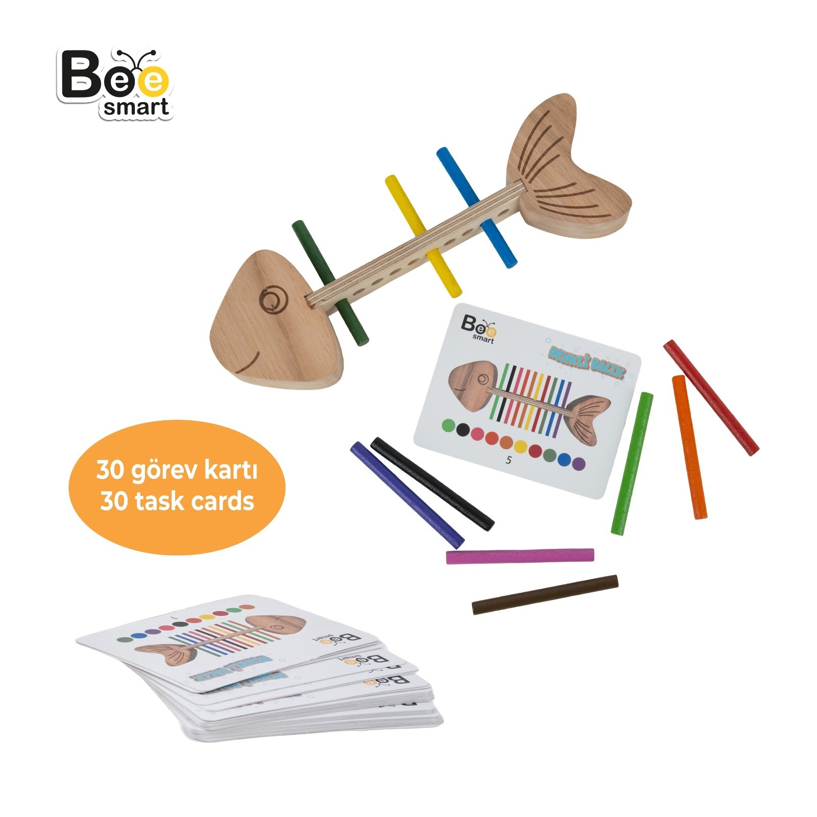 Ahşap Renkli Balıklar 3+ Yaş
