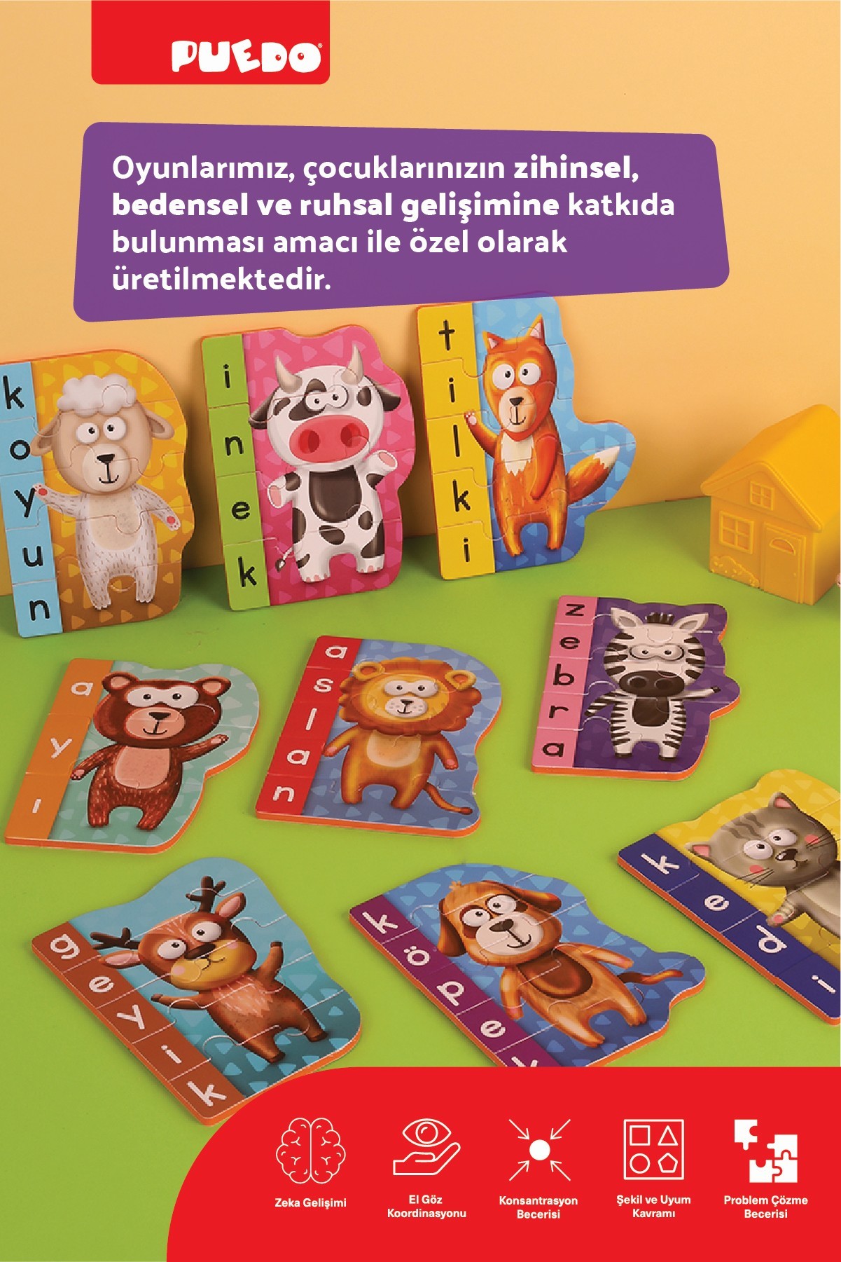  İlk Kelimelerim Puzzle - Hayvanlar