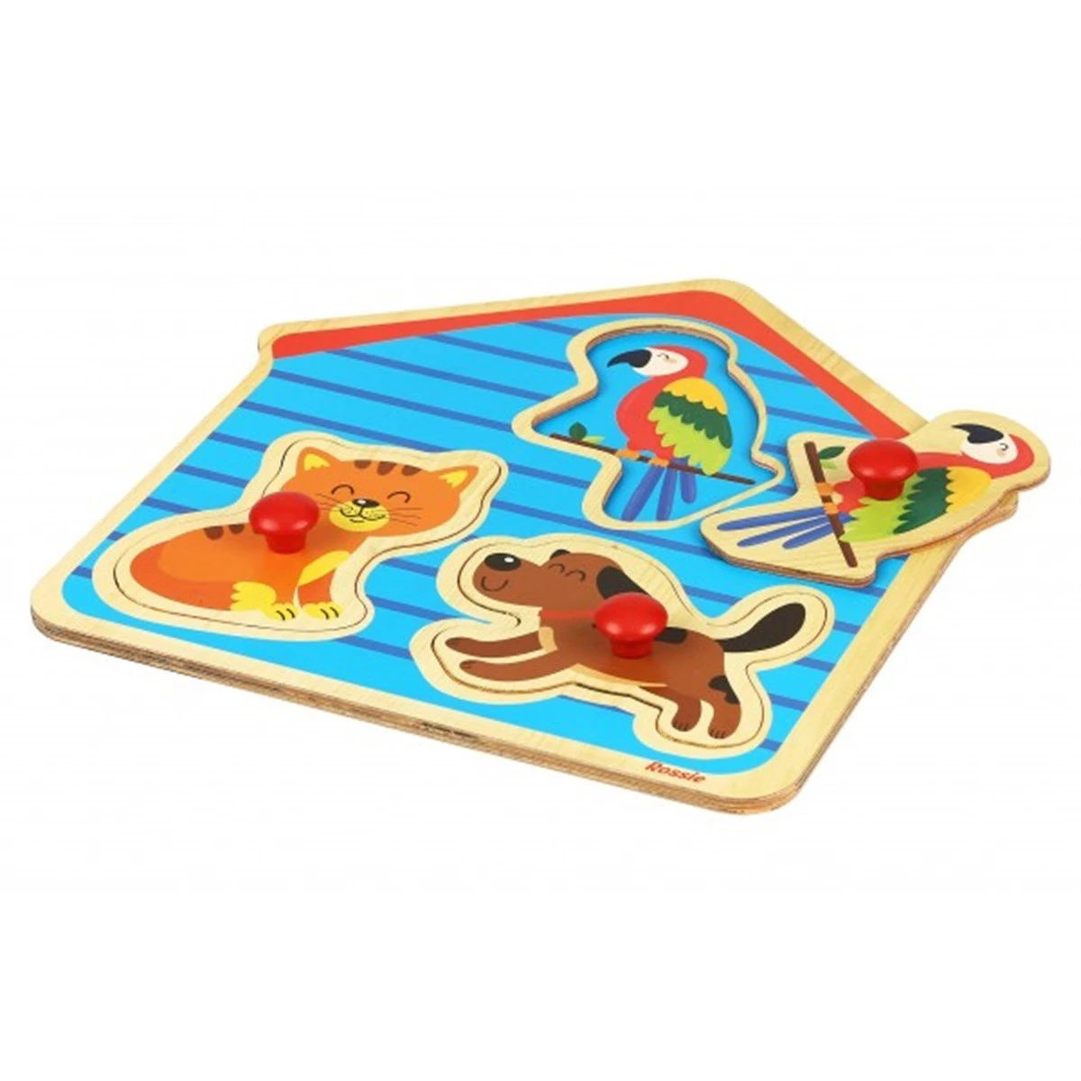 Rossie Ahşap İlk Yapboz + Evcil Hayvanlar +1 Yaş