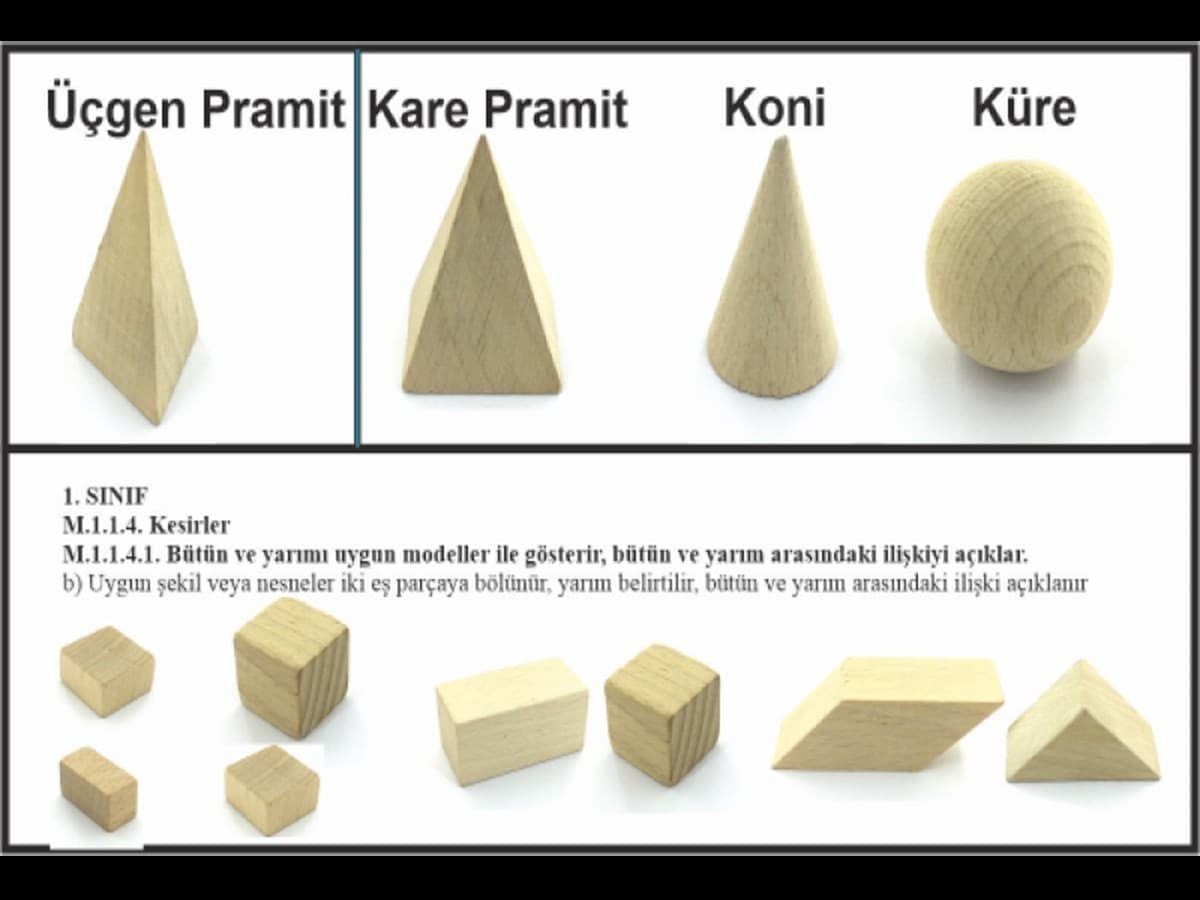 Ahşap Geometrik Cisimler 19 Parça