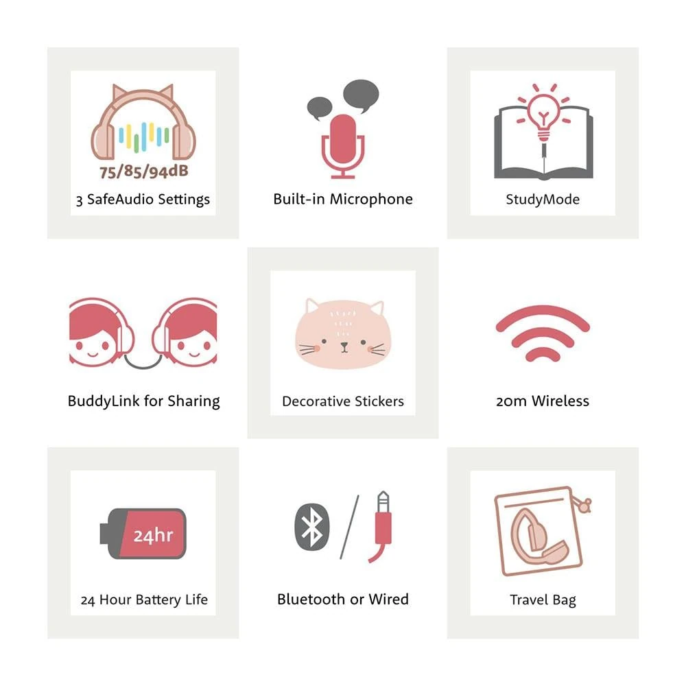  BuddyPhones Kulak Üstü Kulaklık-Kedi