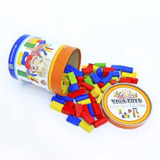 Vigatoys Renkli Ahşap Blok-100 Parça