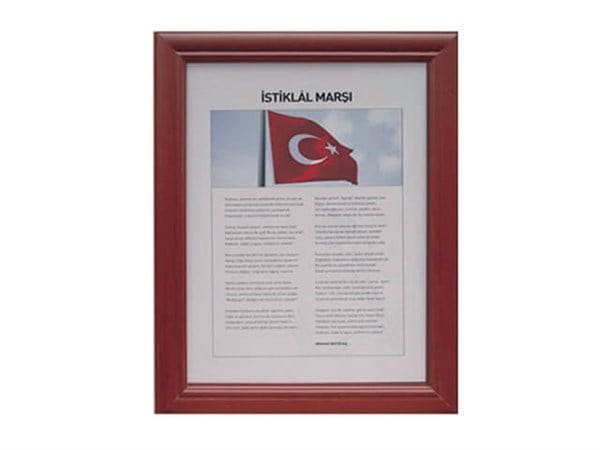 Ahşap Çerçeve İstiklal Marşı Ebat 30X50