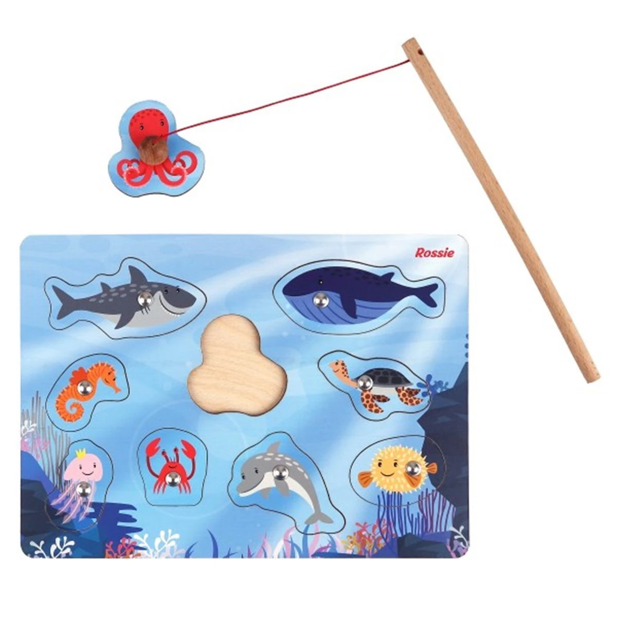 Rossie Ahşap Balık Tutma Oyunu ve Puzzle 3+ Yaş