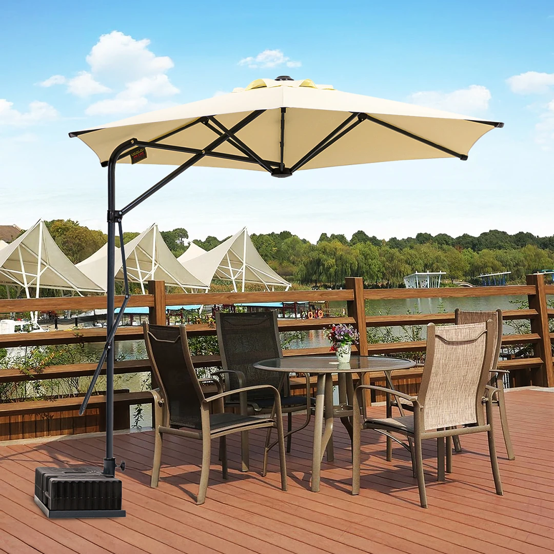 Yandan Gövdeli Bahçe Şemsiyesi - Krem