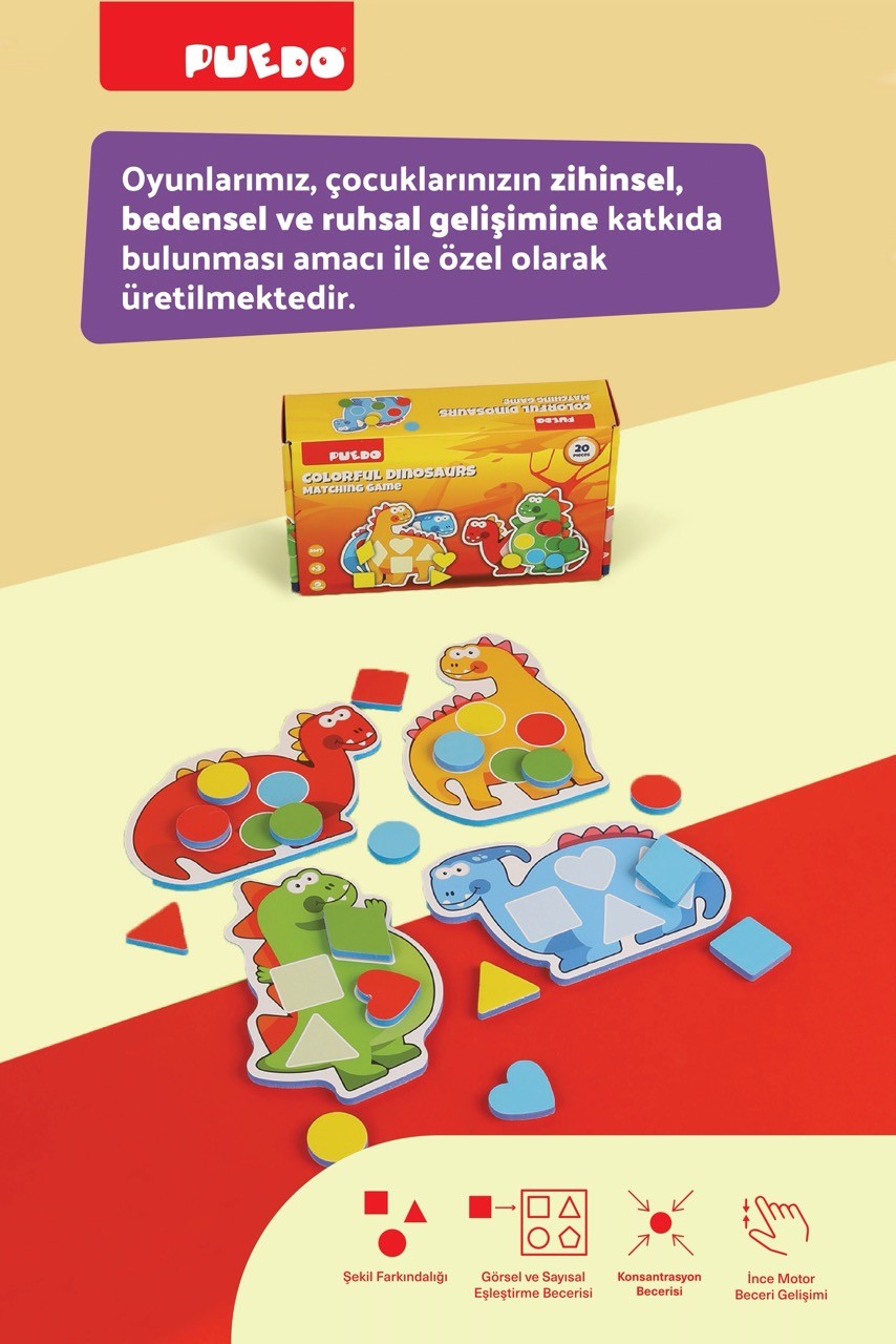 Colorful Dinosaurs Eşleştirme Oyunu