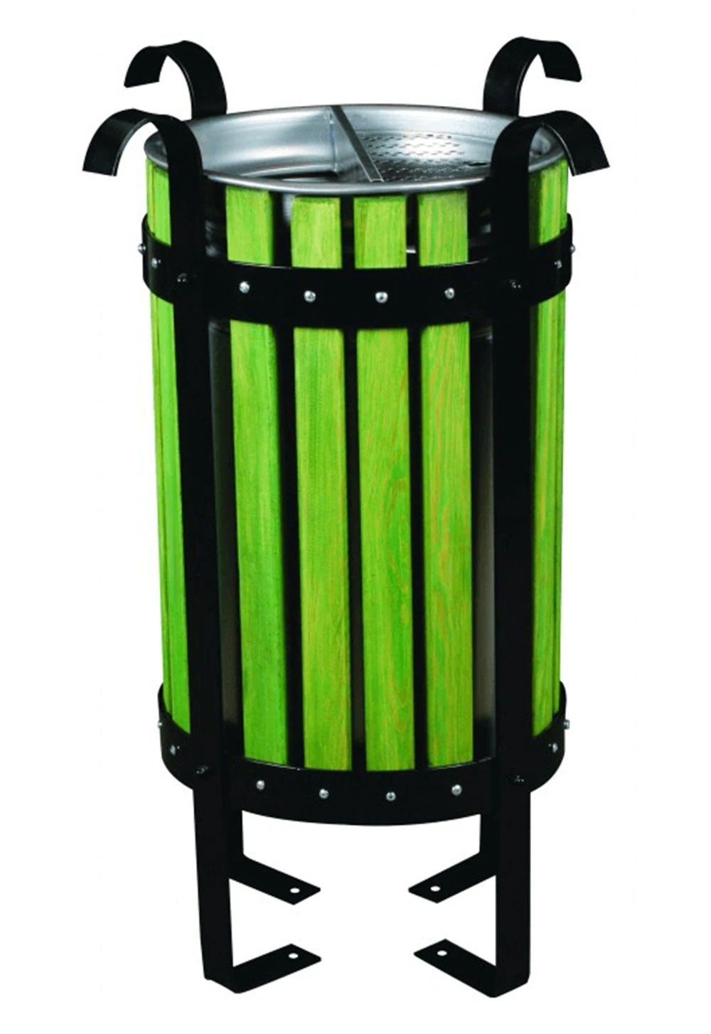 Ahşap Kaplamalı Lamalı Dış Mekan Çöp Kovası