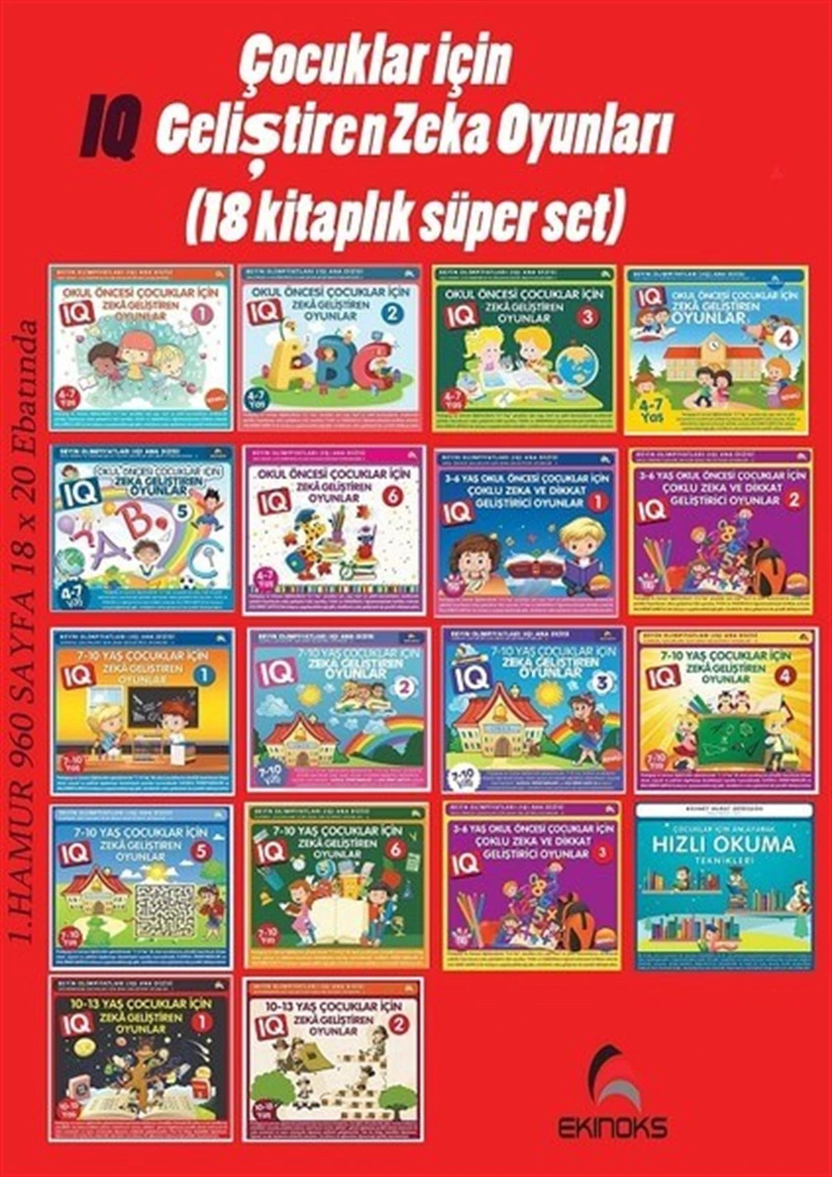 Çocuklar için IQ Geliştiren Zeka Oyunları-18 Kitaplık Süper Set
