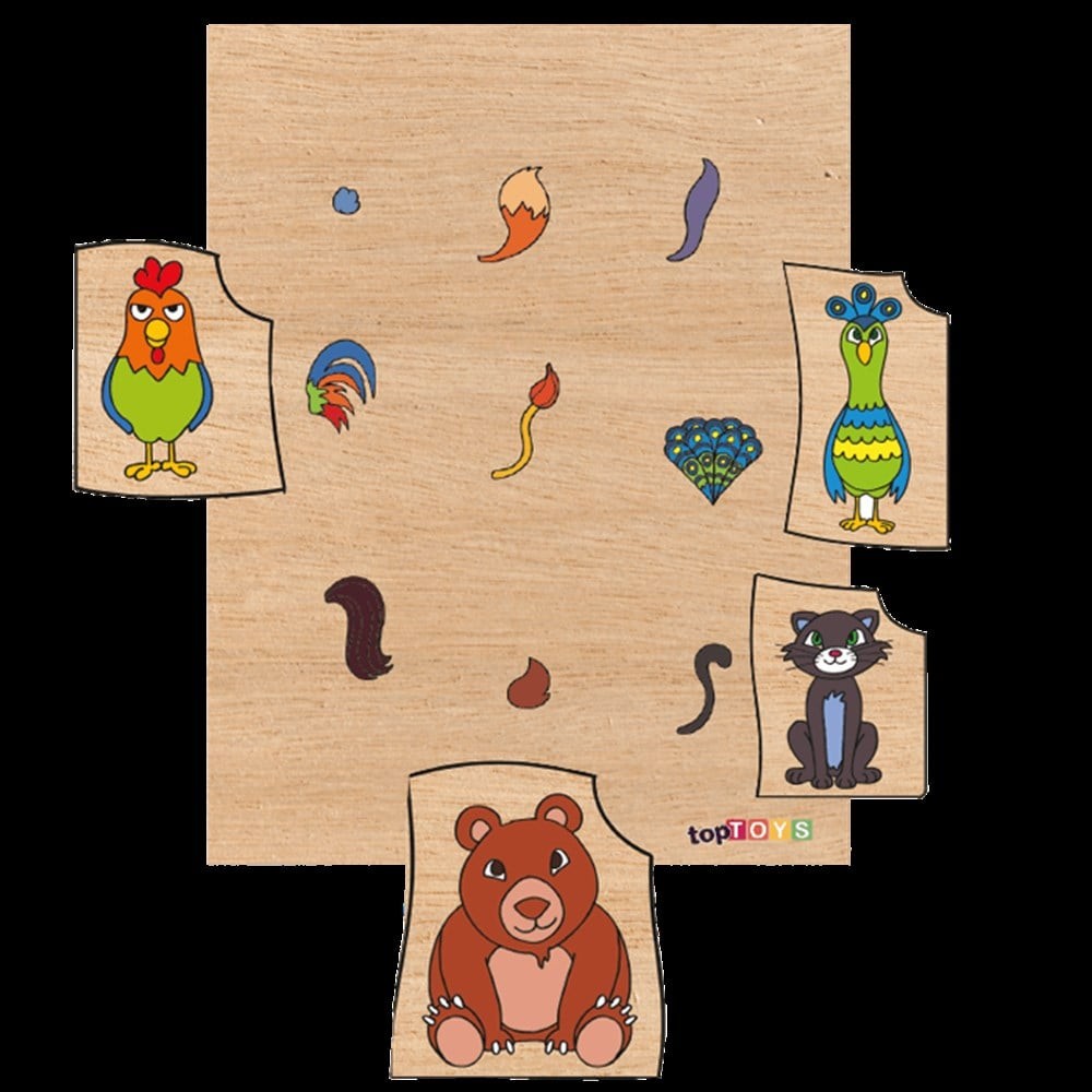 Bil Bakalım Kimin Kuyruğu Ahşap Eşleştirme Puzzle