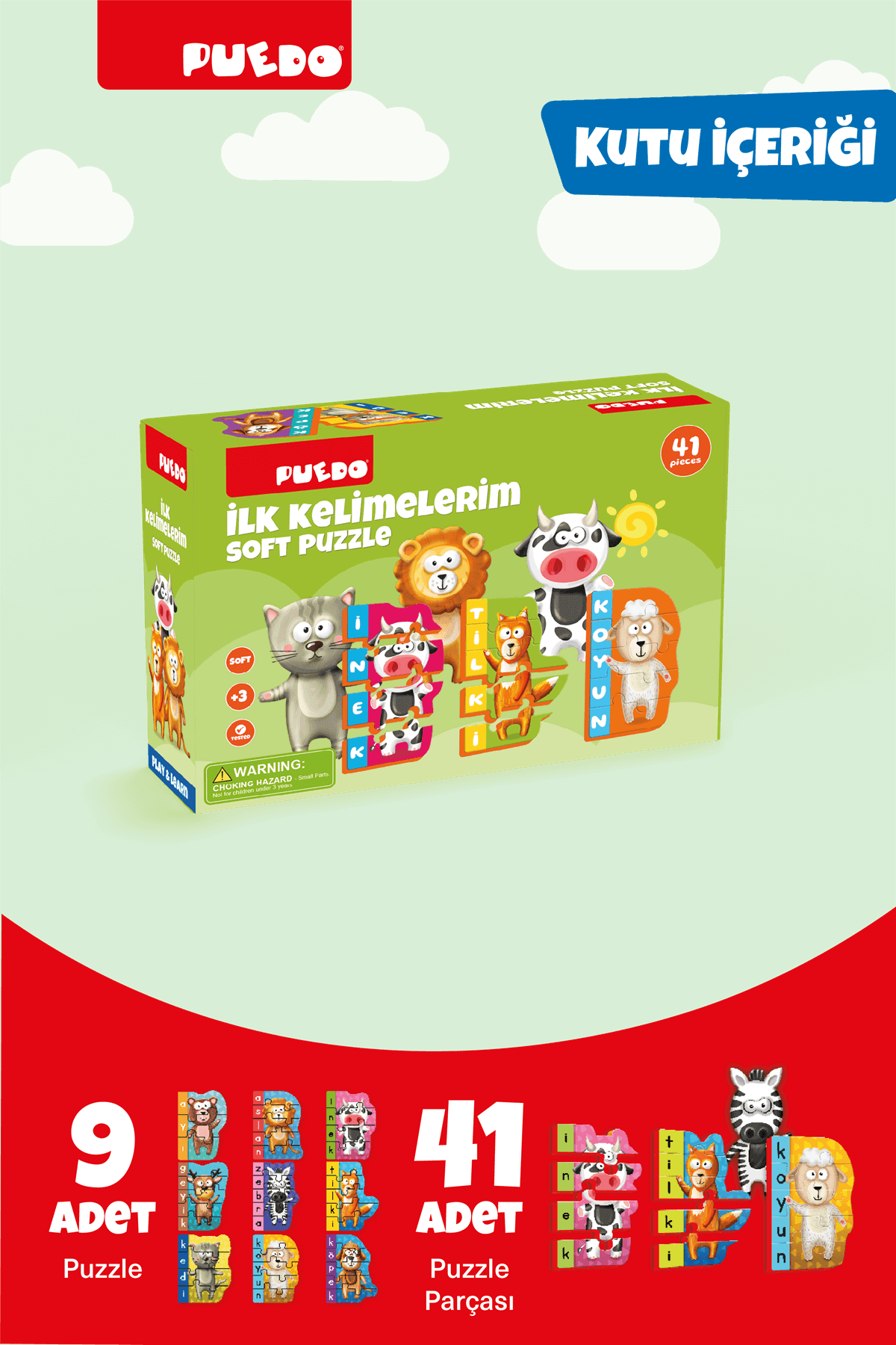  İlk Kelimelerim Puzzle - Hayvanlar
