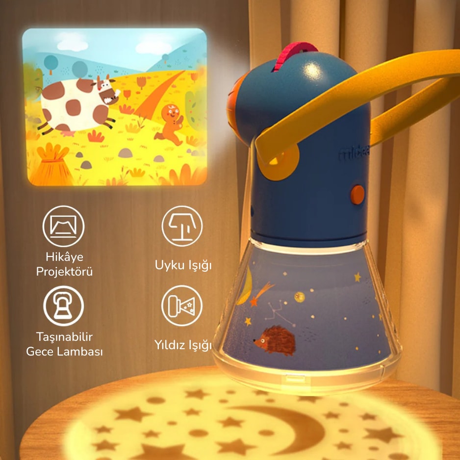  Masal Projektörü-Kids Storybook Torch (4’ü 1 Arada)