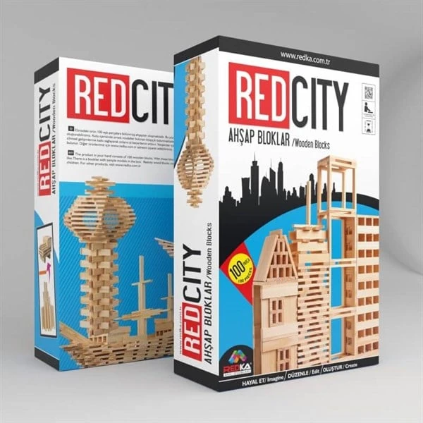 Red City 100 Parça Ahşap Blok