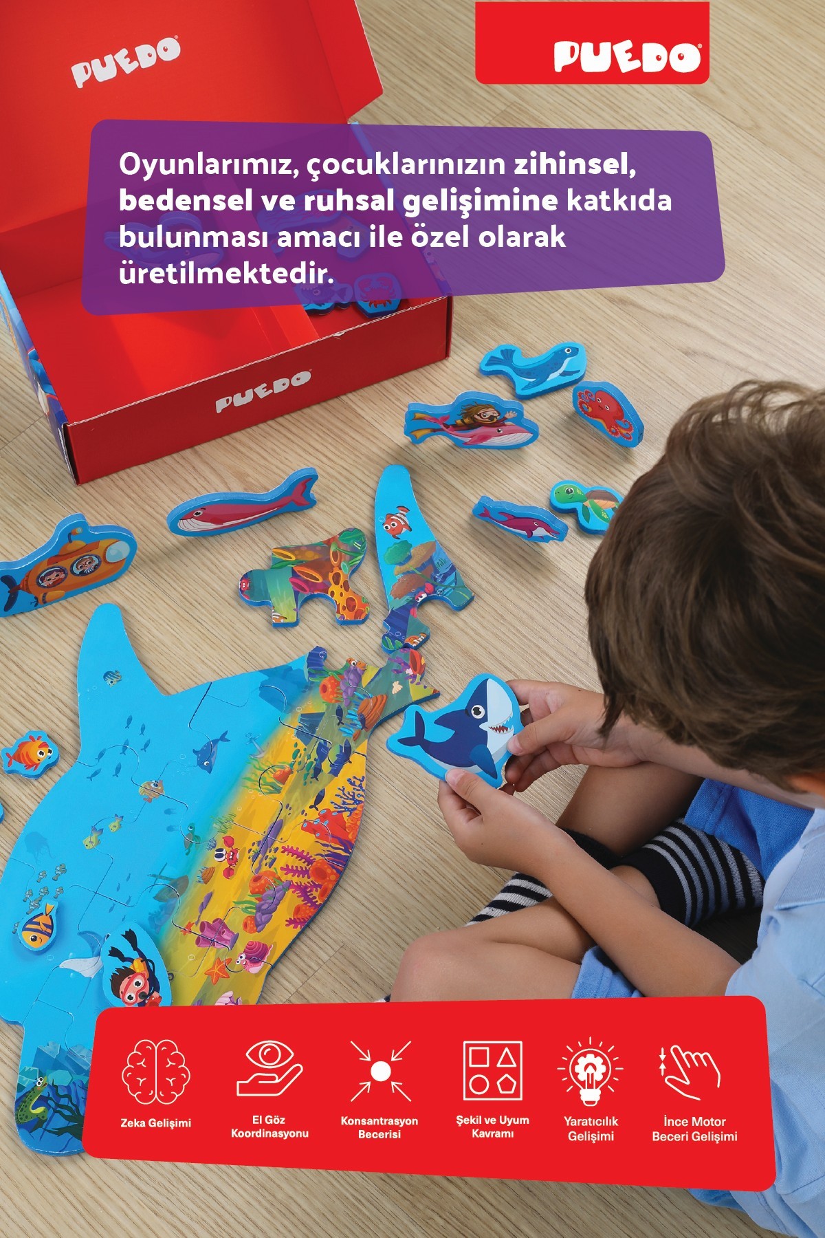 Çift Taraflı Puzzle - Deniz Canlıları