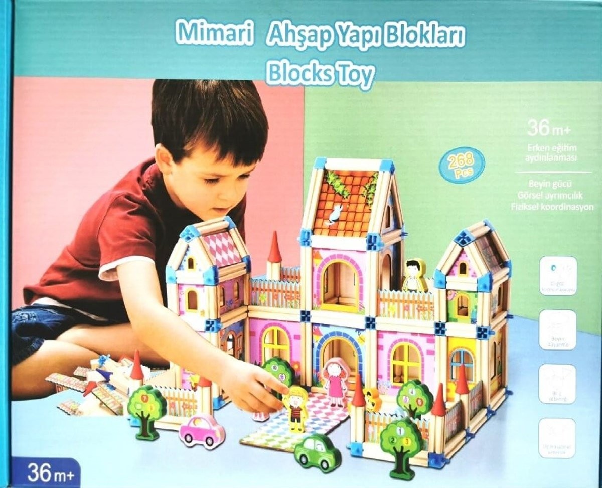 Mimari Ahşap Yapı Blokları 268 Parça