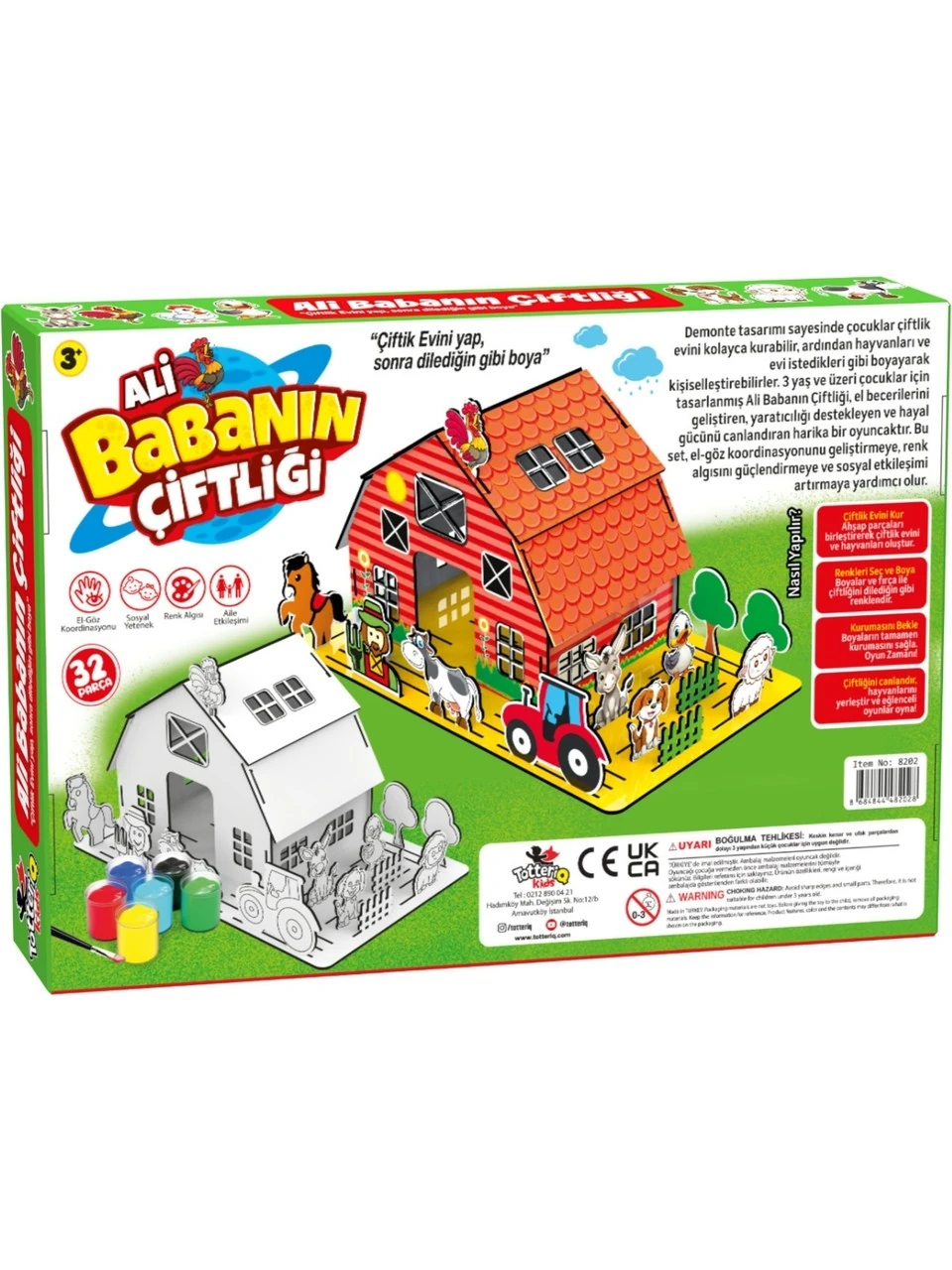 Ali Babanın Çiftliği 3D Ahşap Maket (Büyük Boy Boyanabilir Maket- Etkinlik Seti)