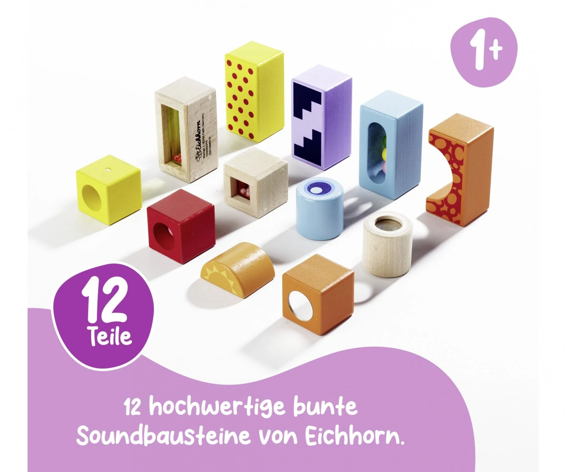 Eichhorn Sesli Yapı Ahşap Bloklar 12 Parça