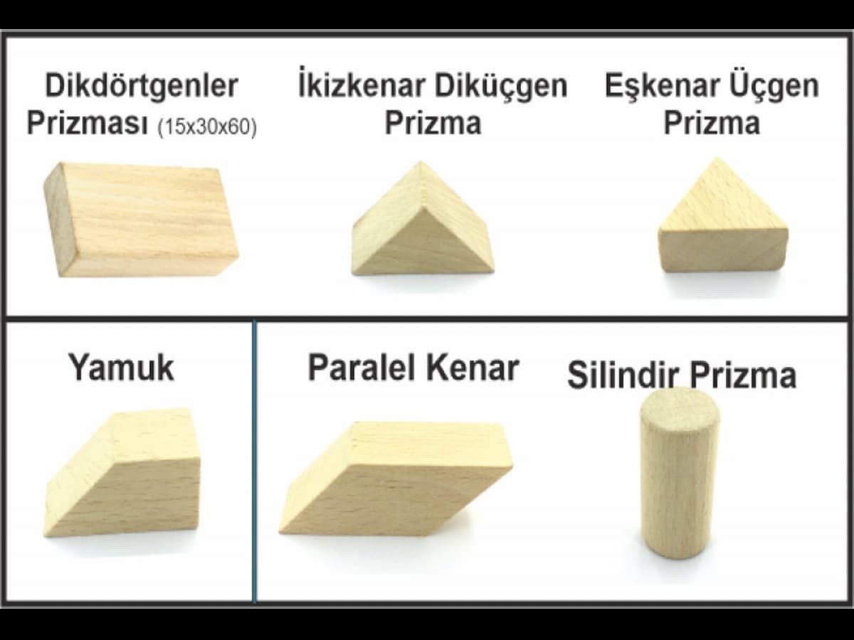 Ahşap Geometrik Cisimler 19 Parça