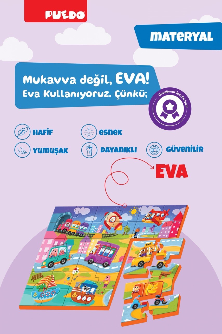 36 Parça 9in1 Çift Taraflı Puzzle - My City