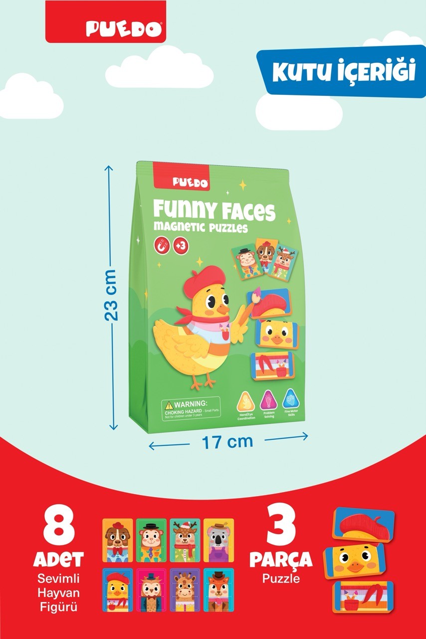 Manyetik Puzzle - Funny Faces (Sevimli Suratlar)