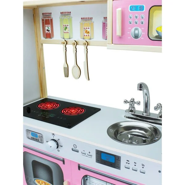 Ahşap Buzdolaplı Çocuk Mutfağı Pembe