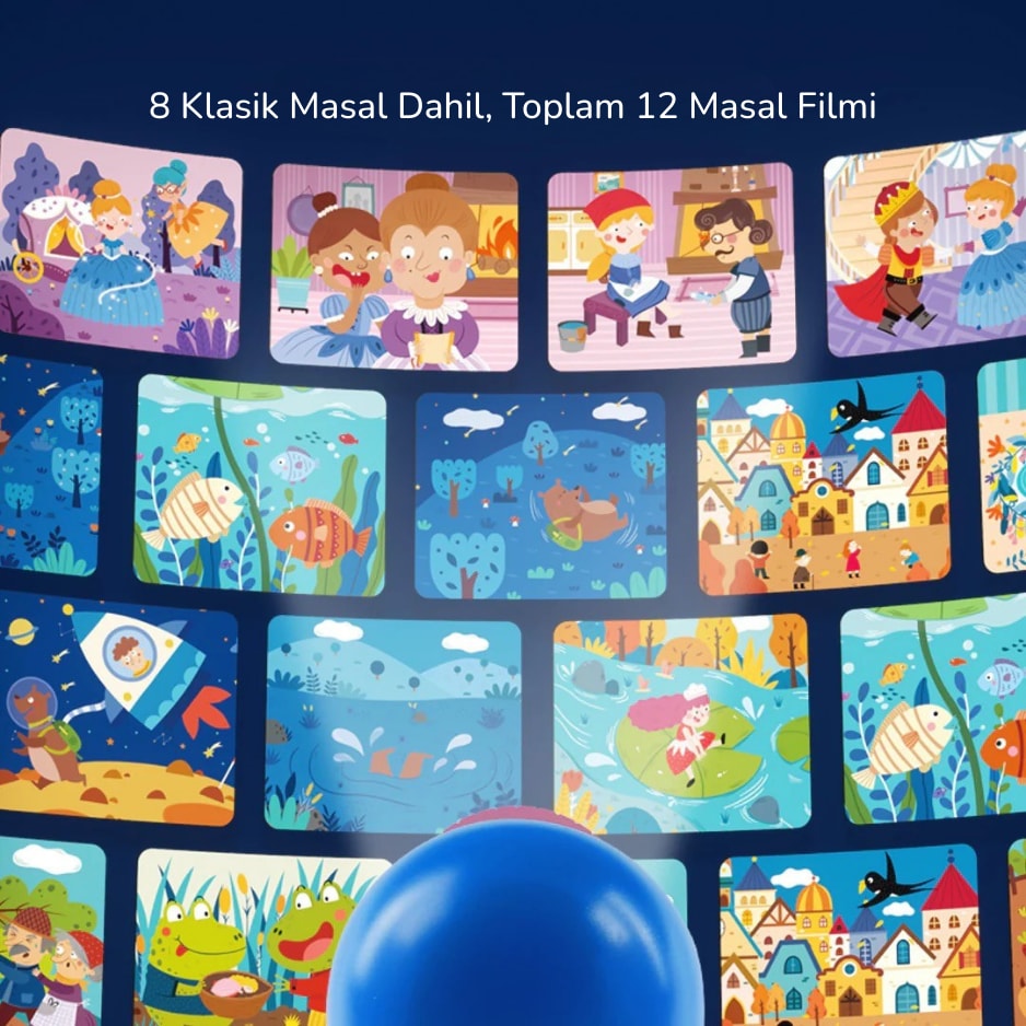  Masal Projektörü-Kids Storybook Torch (4’ü 1 Arada)