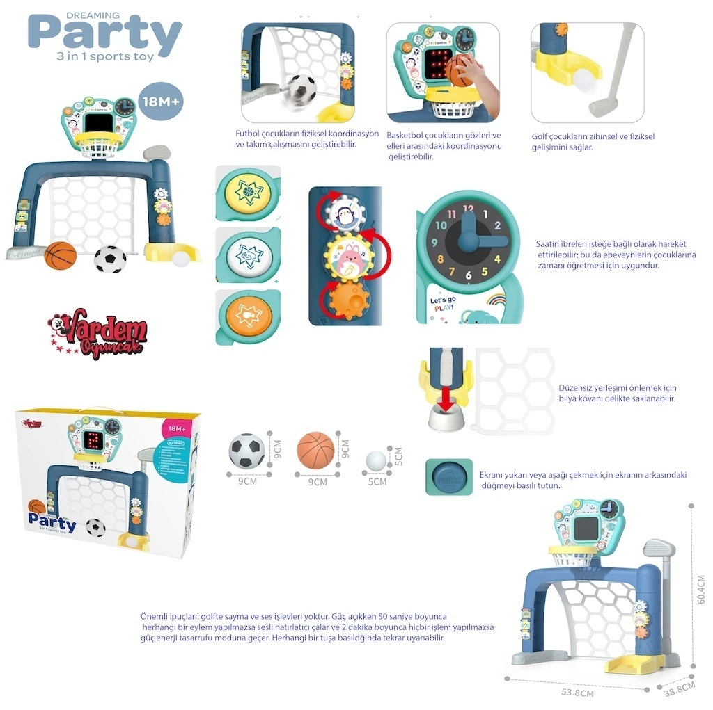 Futbol, Basket ve Golf Oyun Seti 