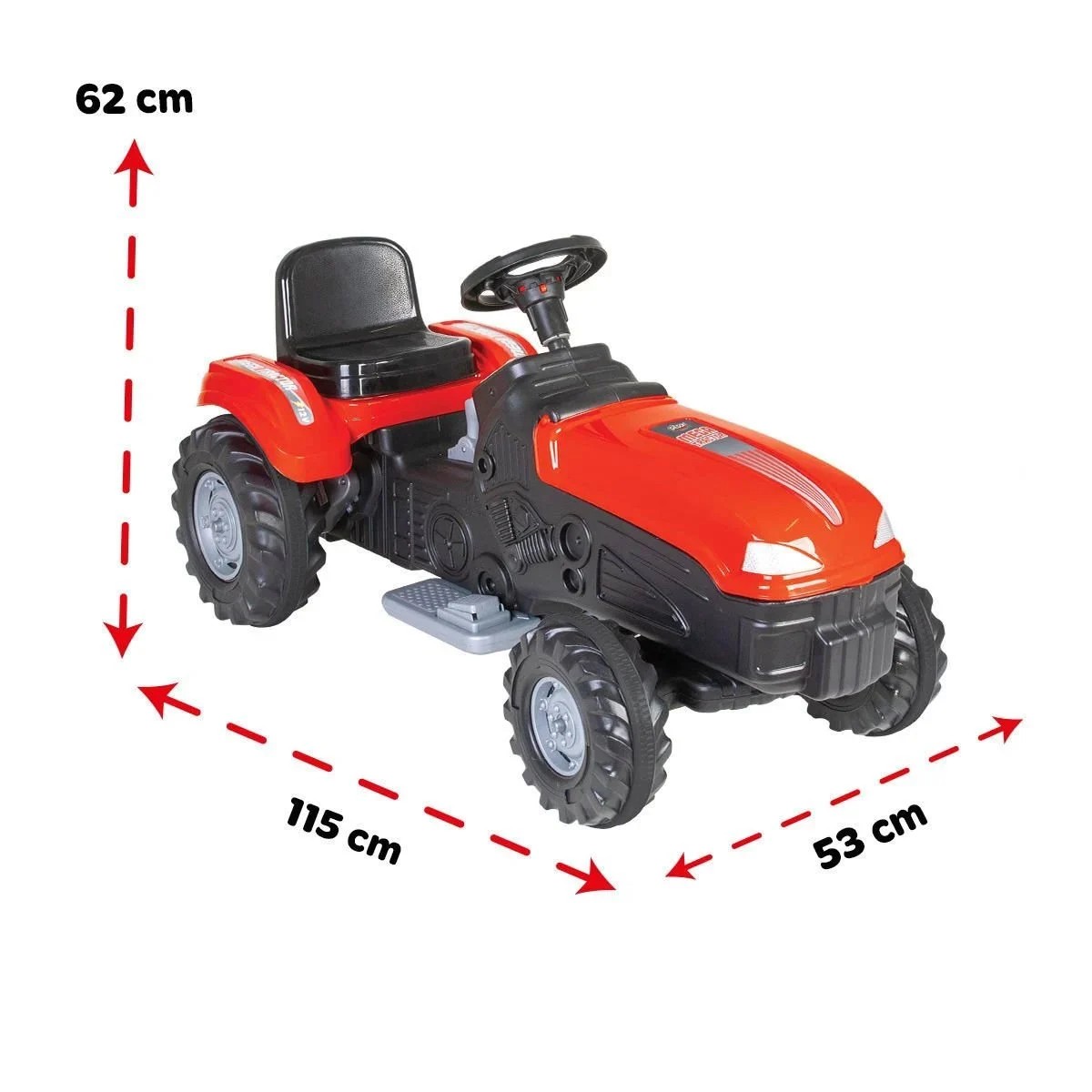 Mega Traktör Akülü 12 Volt Kırmızı