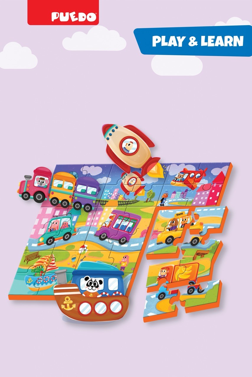 36 Parça 9in1 Çift Taraflı Puzzle - My City