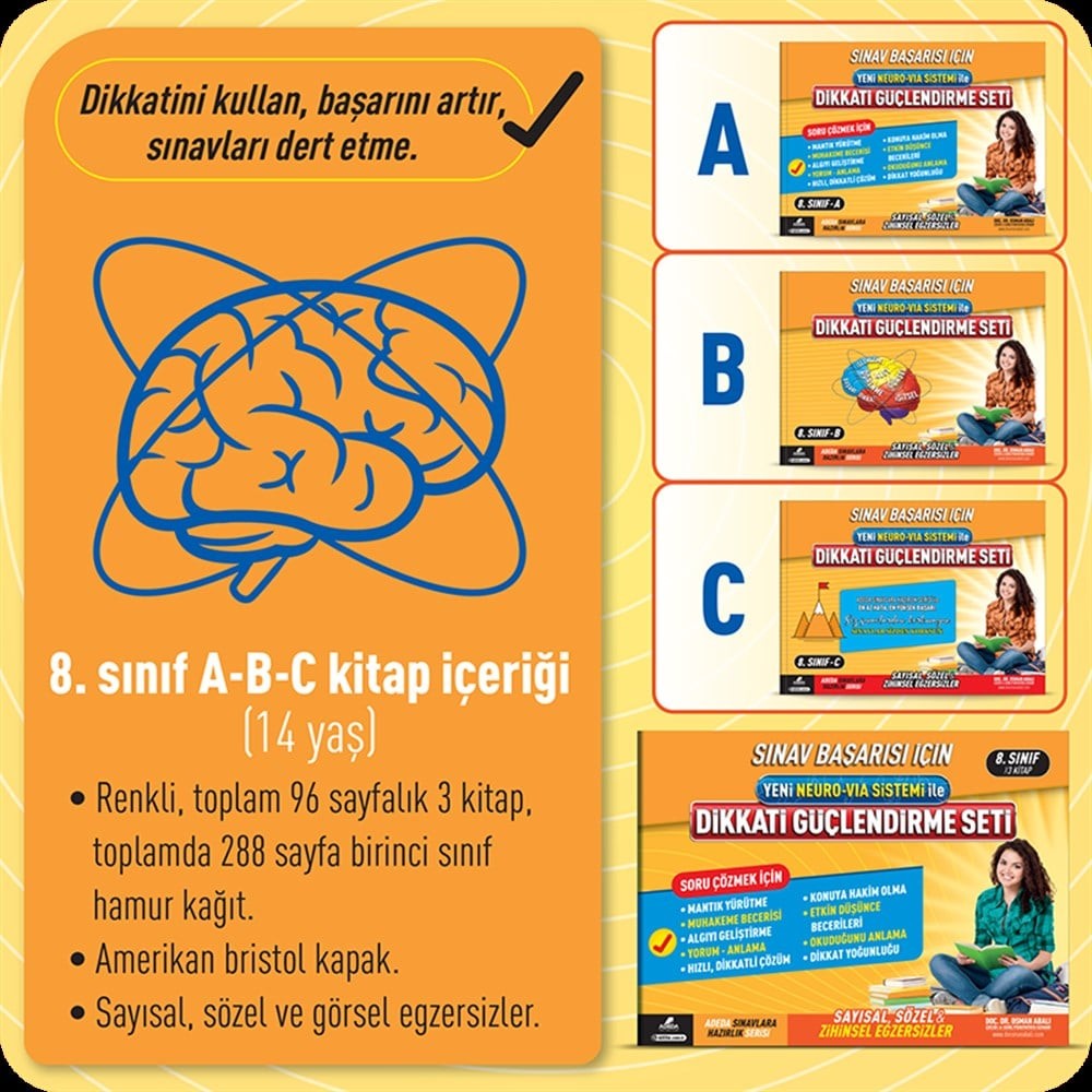 Dikkati Güçlendirme Seti 8. Sınıf 14 Yaş