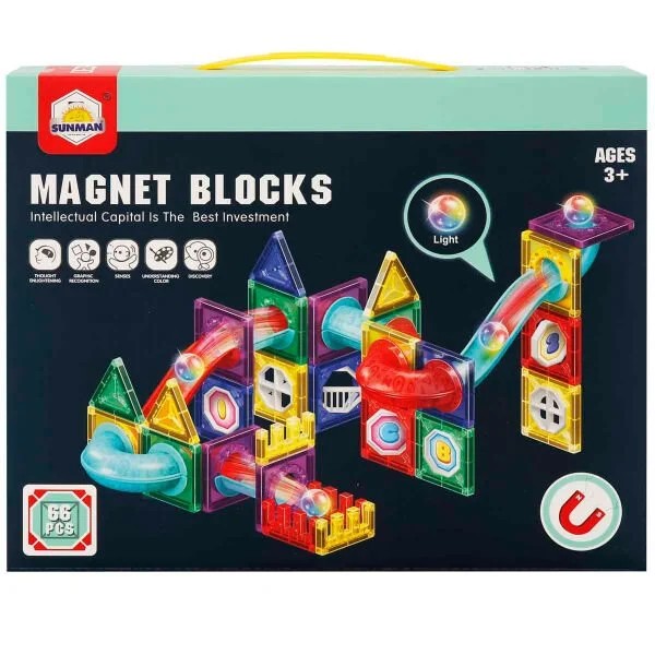 Manyetik Blok Işıklı 66 Parça 