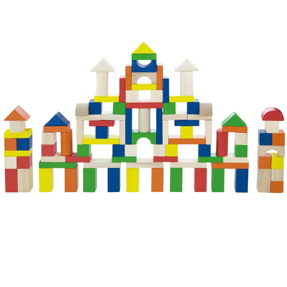 Vigatoys Renkli Ahşap Blok-100 Parça