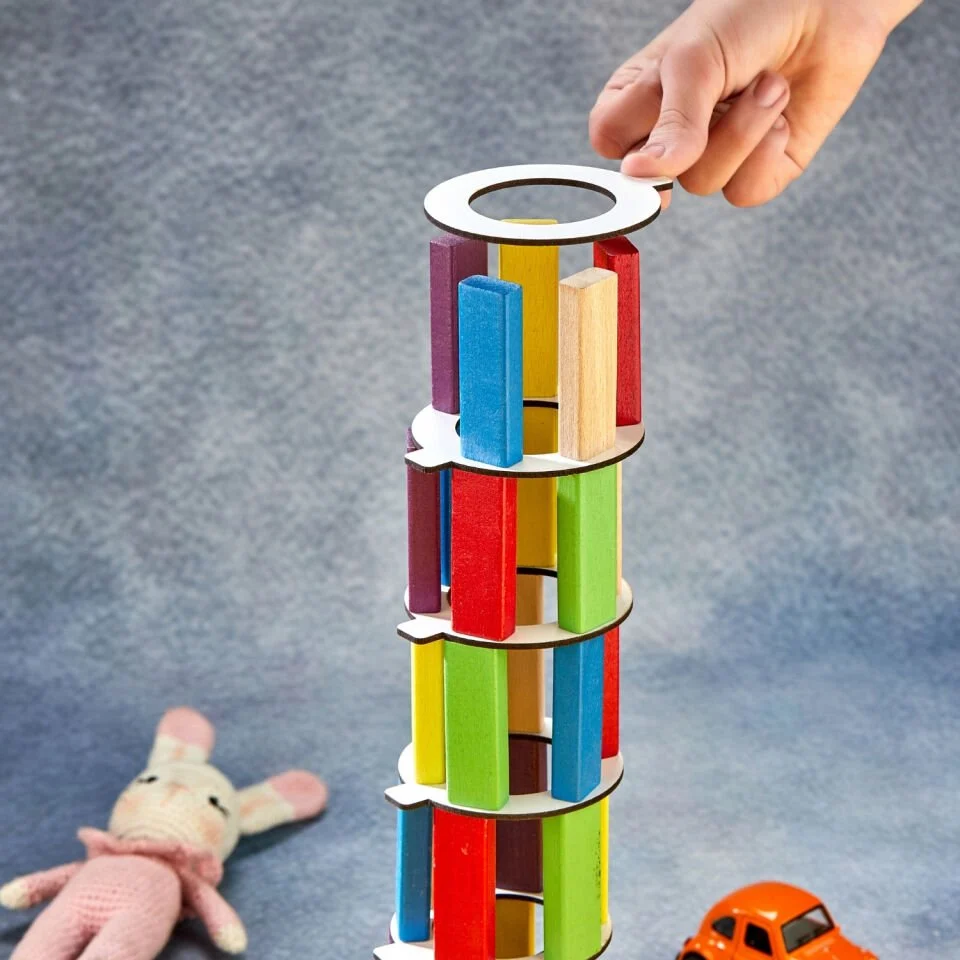 Renkli Plus Tower Süper Denge Oyunu 54 Parça