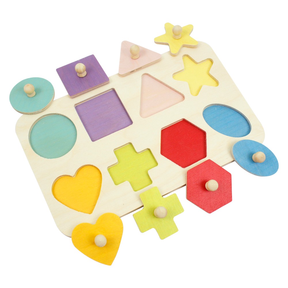 Ahşap Tutmalı Geometrik Şekiller Puzzle