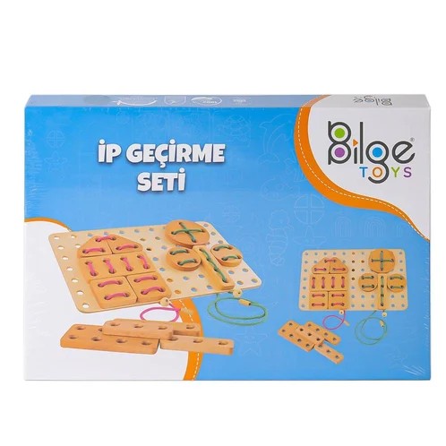 Ahşap İp Geçirme Oyun Seti