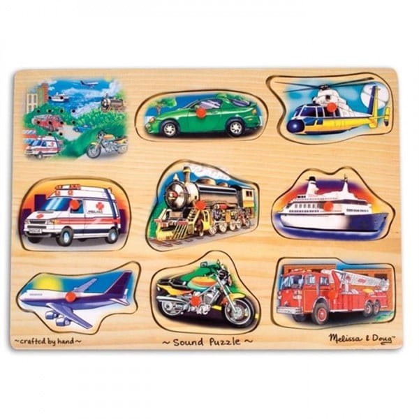 Melissa&Doug Ahşap Sesli Yapboz - Araçlar
