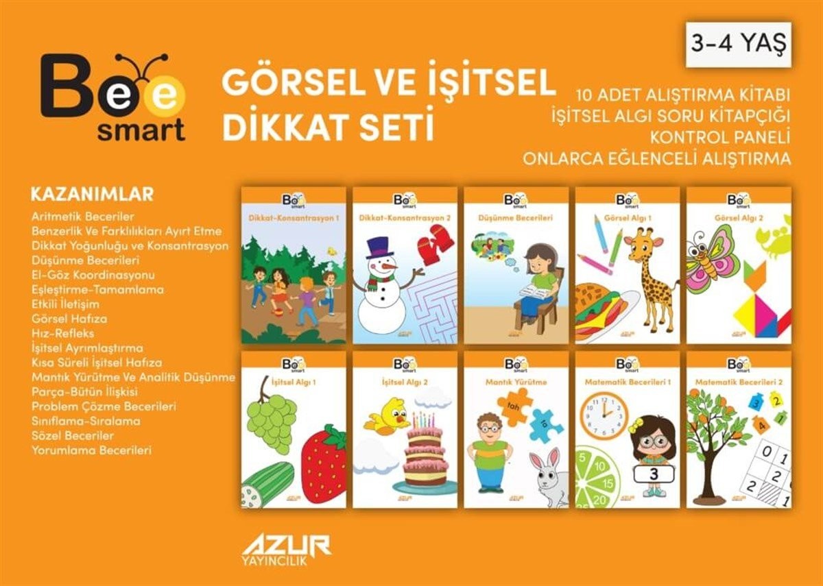 Bee Smart - Görsel ve İşitsel Dikkat Seti 3-4 Yaş