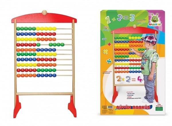 Woodoy 100'lü Abaküs Ahşap Ayaklı