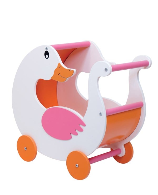 Ahşap Kuğu Bebek Arabası