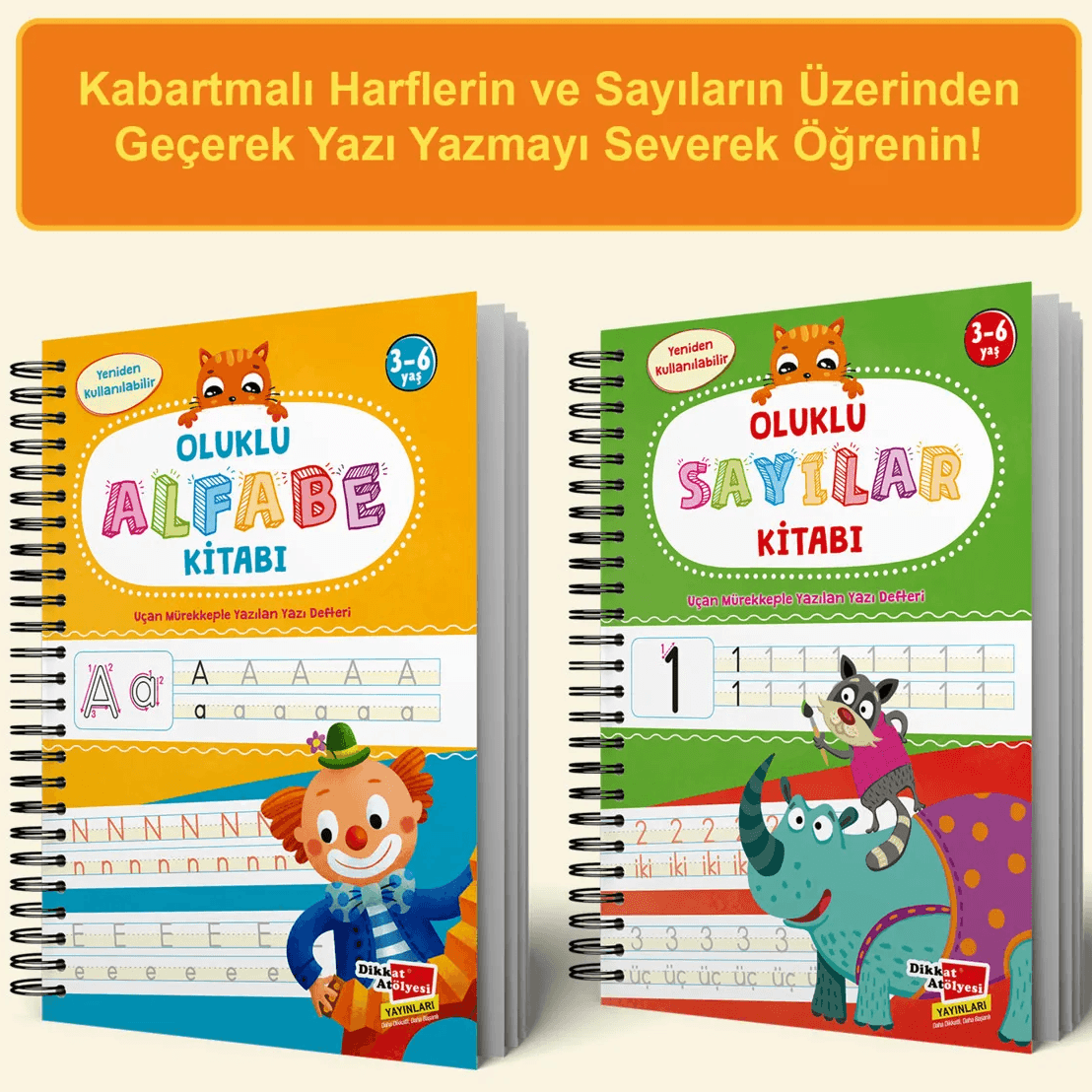 Harfleri ve Sayıları Yazmayı Kolayca Öğreten Kitap | Sihirli Uçan Kalemli Oluklu (kabartmalı) Kitap