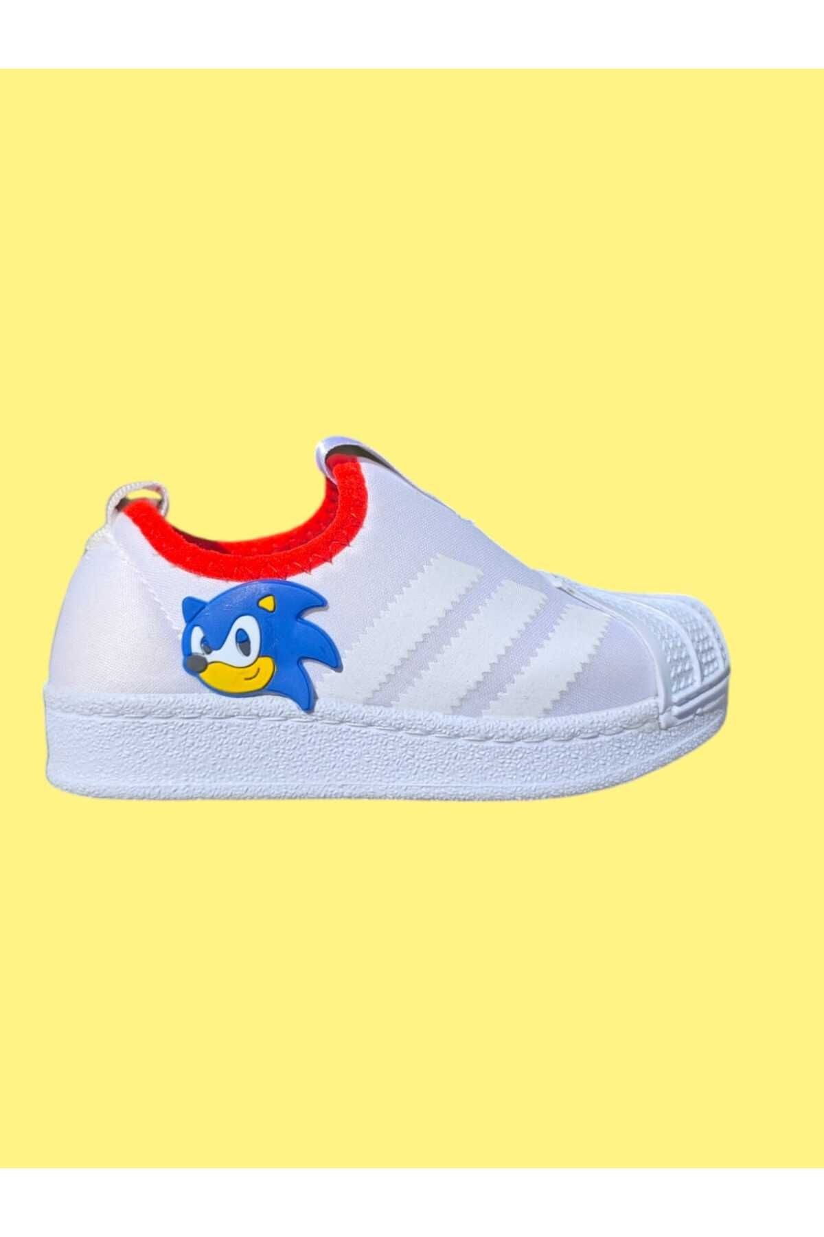 3D Silikon Detaylı Slip-On Mavi şimsek  Çocuk detaylı Sneaker Erkek Bebek ve Çocuk Spor Ayakkabı