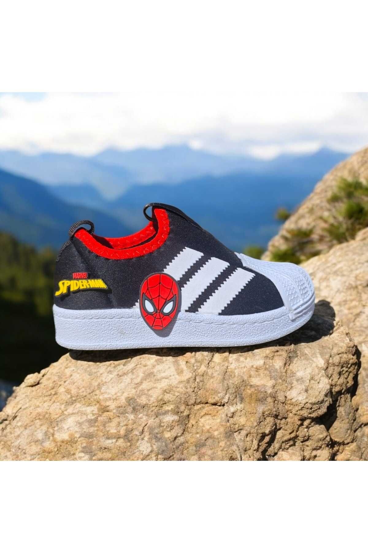 3D  Silikon Detaylı  Slip-On örümcek Çocuk detaylı Sneaker Erkek Bebek ve Çocuk Spor Ayakkabı