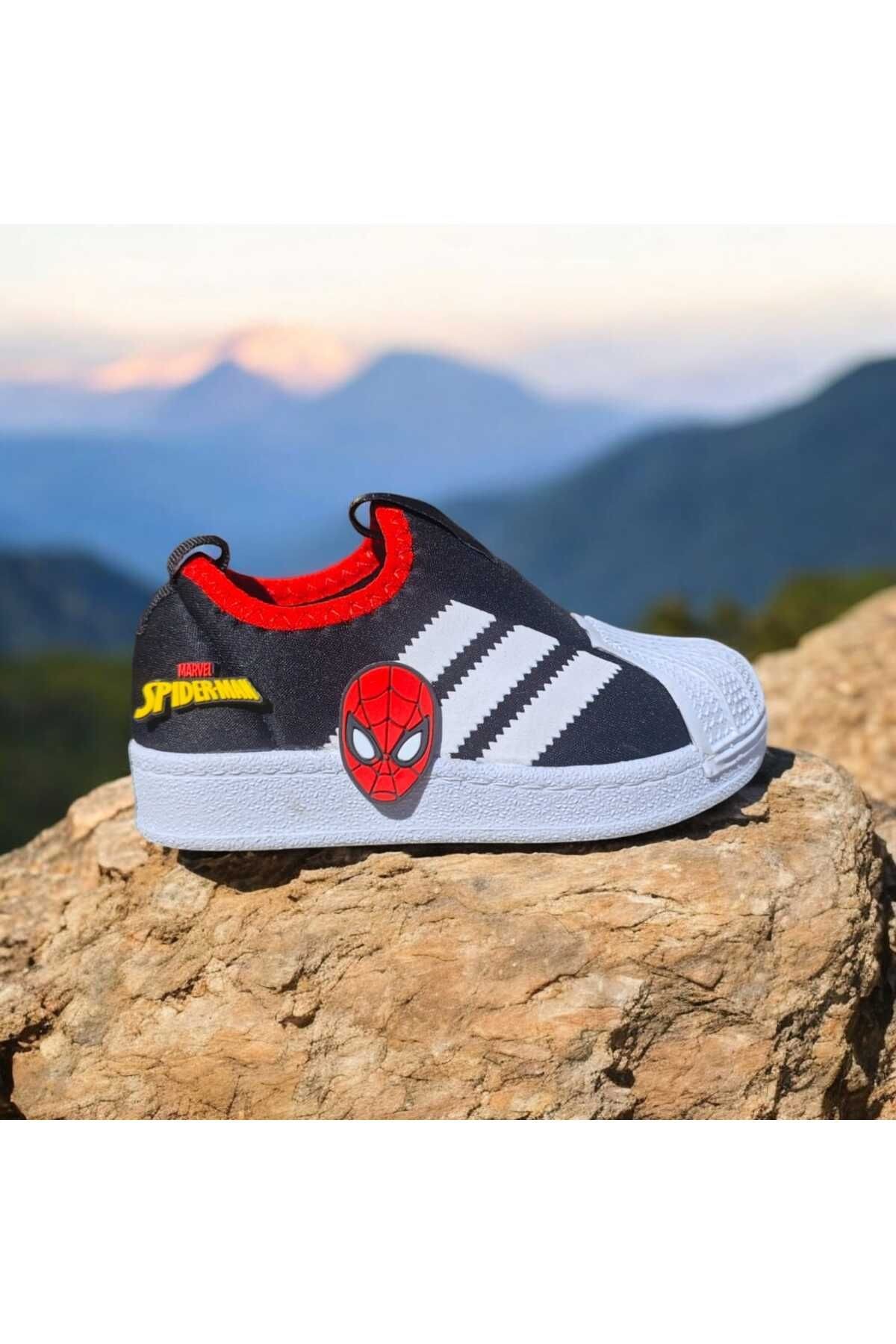 3D  Silikon Detaylı  Slip-On örümcek Çocuk detaylı Sneaker Erkek Bebek ve Çocuk Spor Ayakkabı