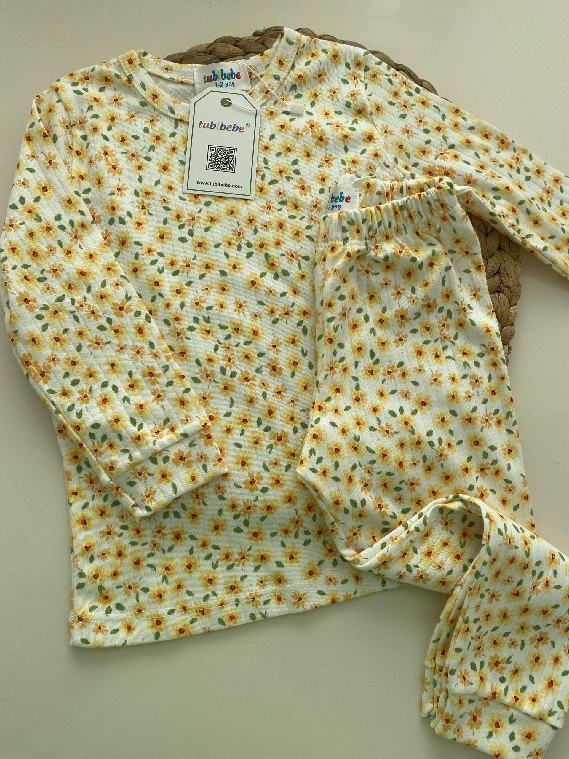 Premium Pamuklu Papatya Desen Pijama Takımı