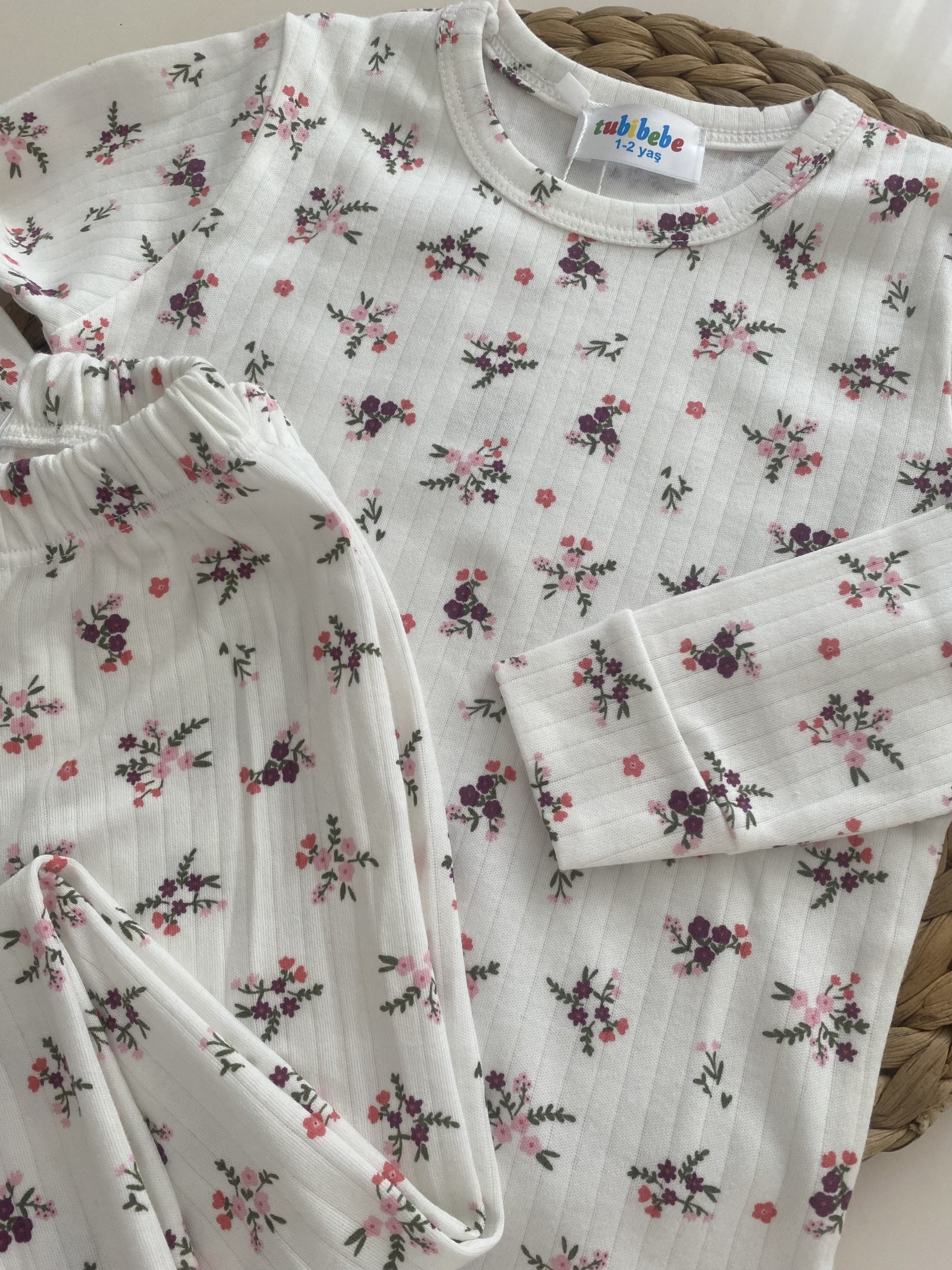 Premium Pamuklu Flower Desen Pijama Takımı
