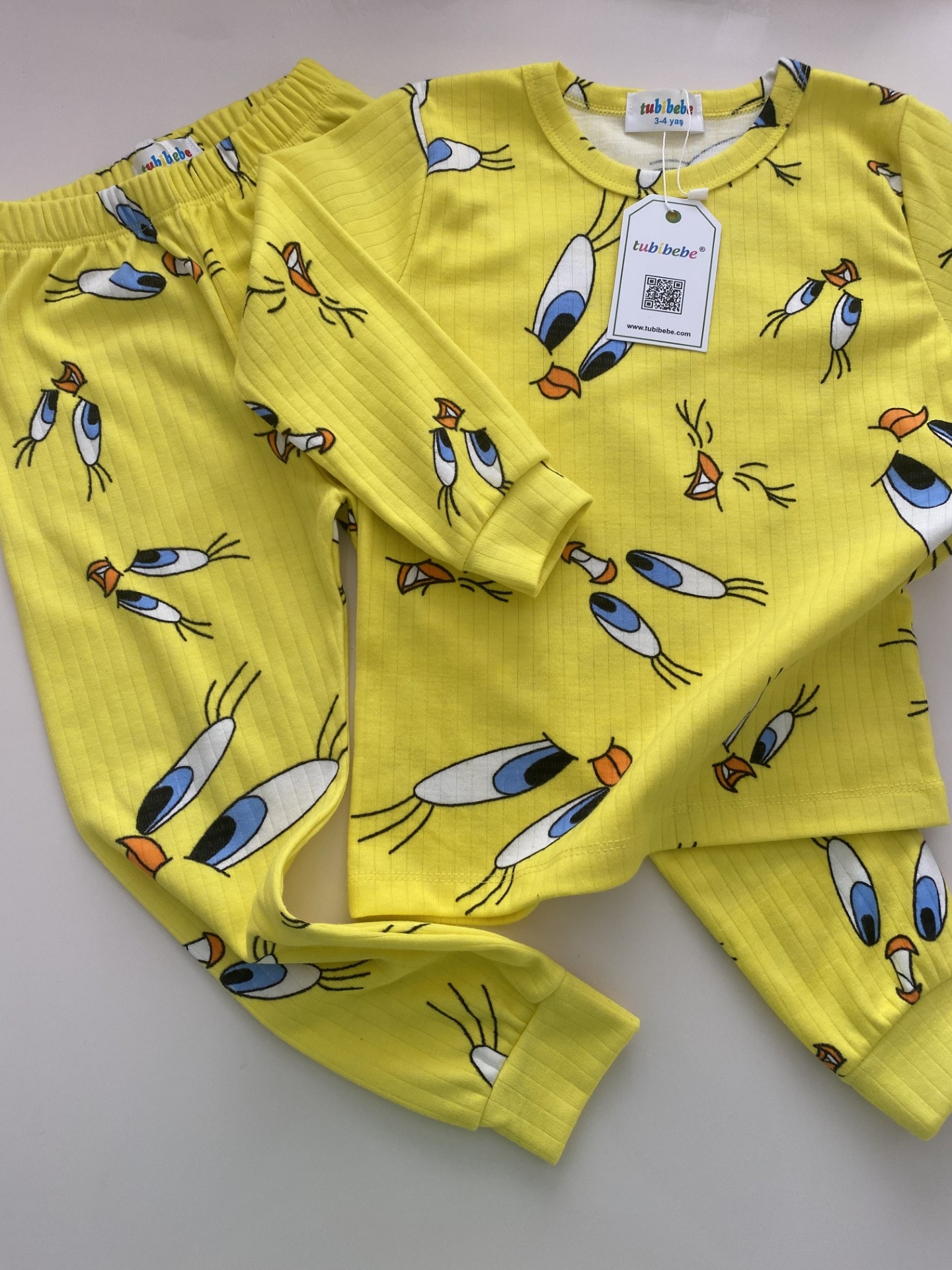 Premium Pamuklu Tweety Desen Pijama Takımı