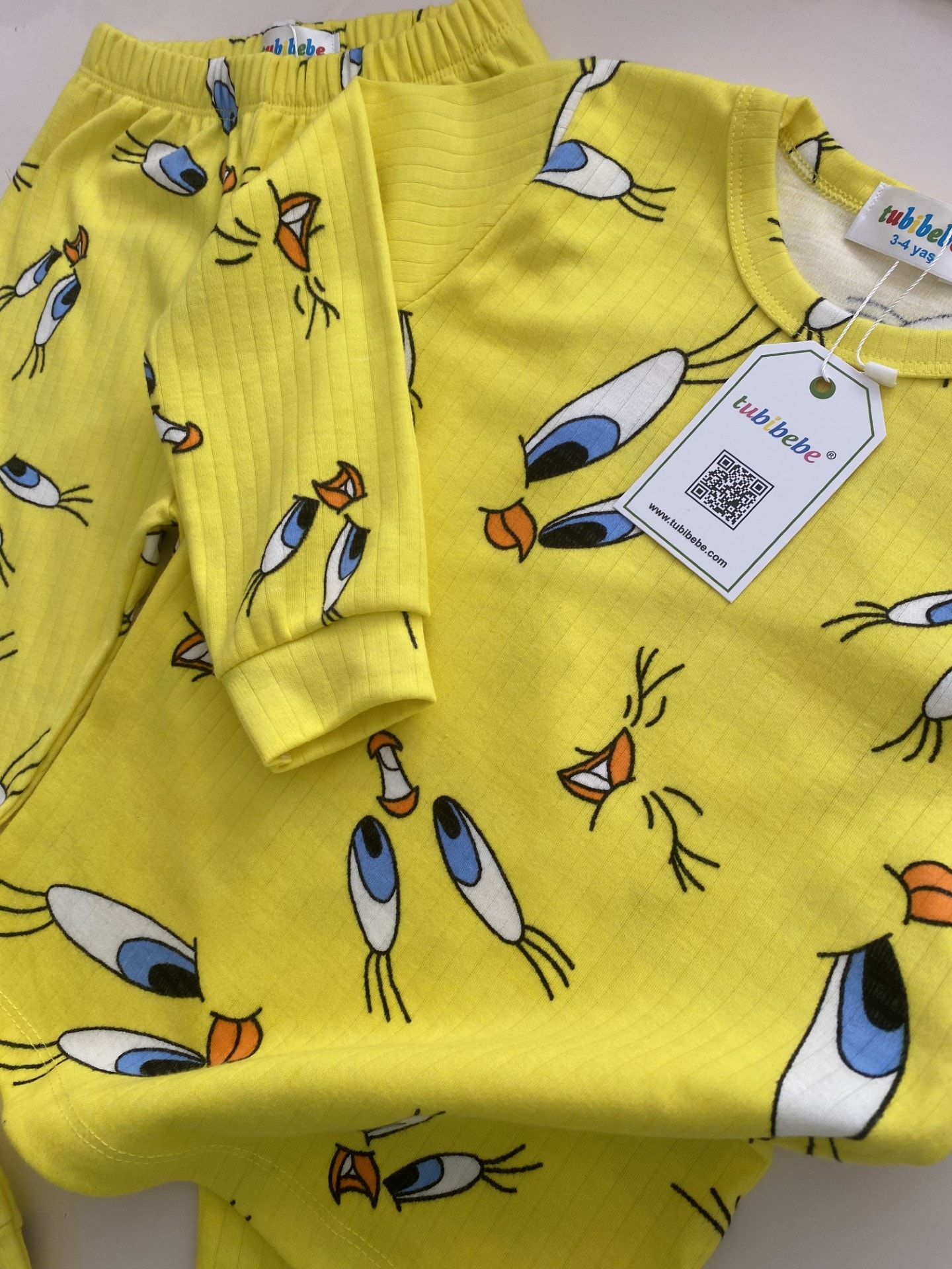 Premium Pamuklu Tweety Desen Pijama Takımı