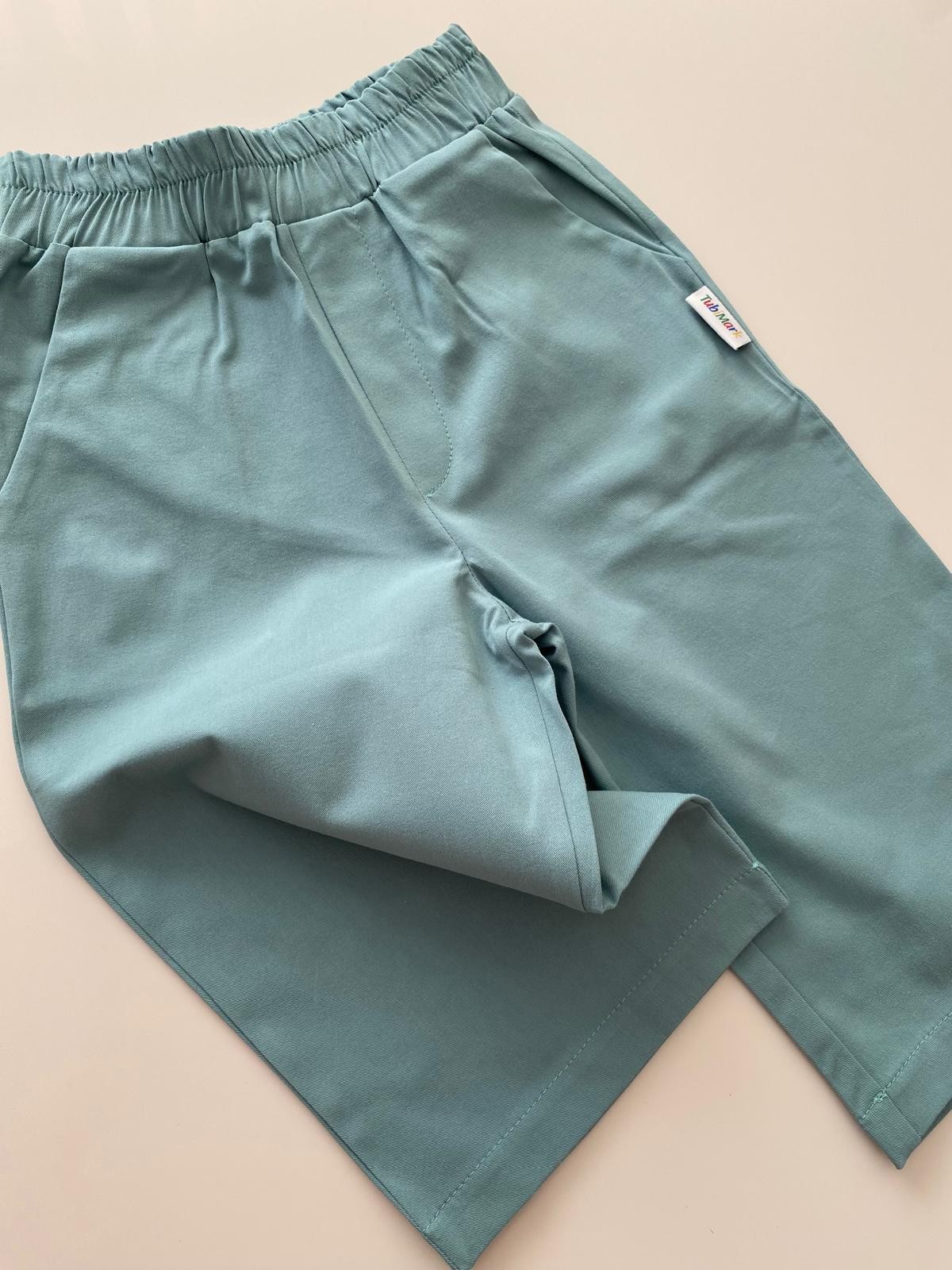 Pamuklu Bol Paça Açık Mavi Boon Pantalon