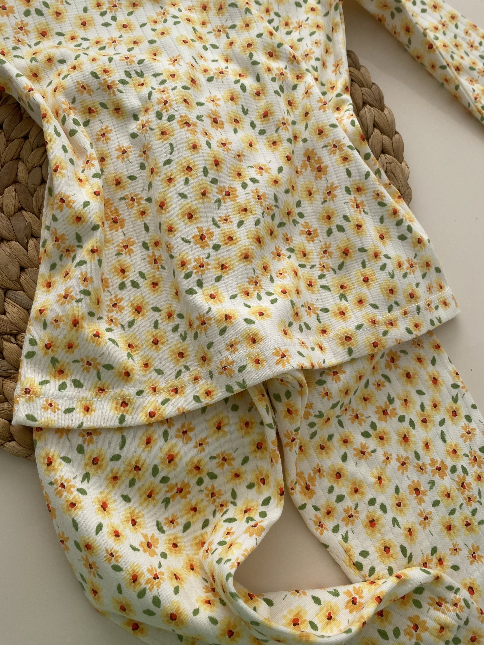 Premium Pamuklu Papatya Desen Pijama Takımı